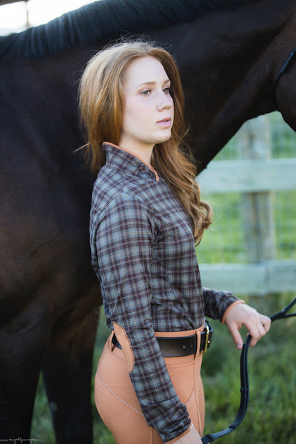 OPHELIA TOP brown/rust tartan